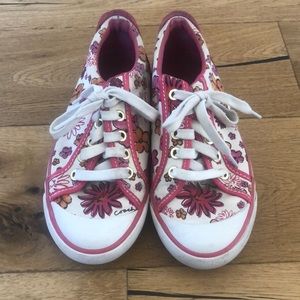 Coach Poppy White/Pink Low Top Sneakers